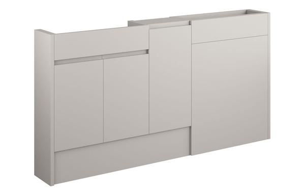 Clarence 1536mm Slim Basin  WC & 1 Door Unit Pack - Matt Dove Grey (Oak Cab)